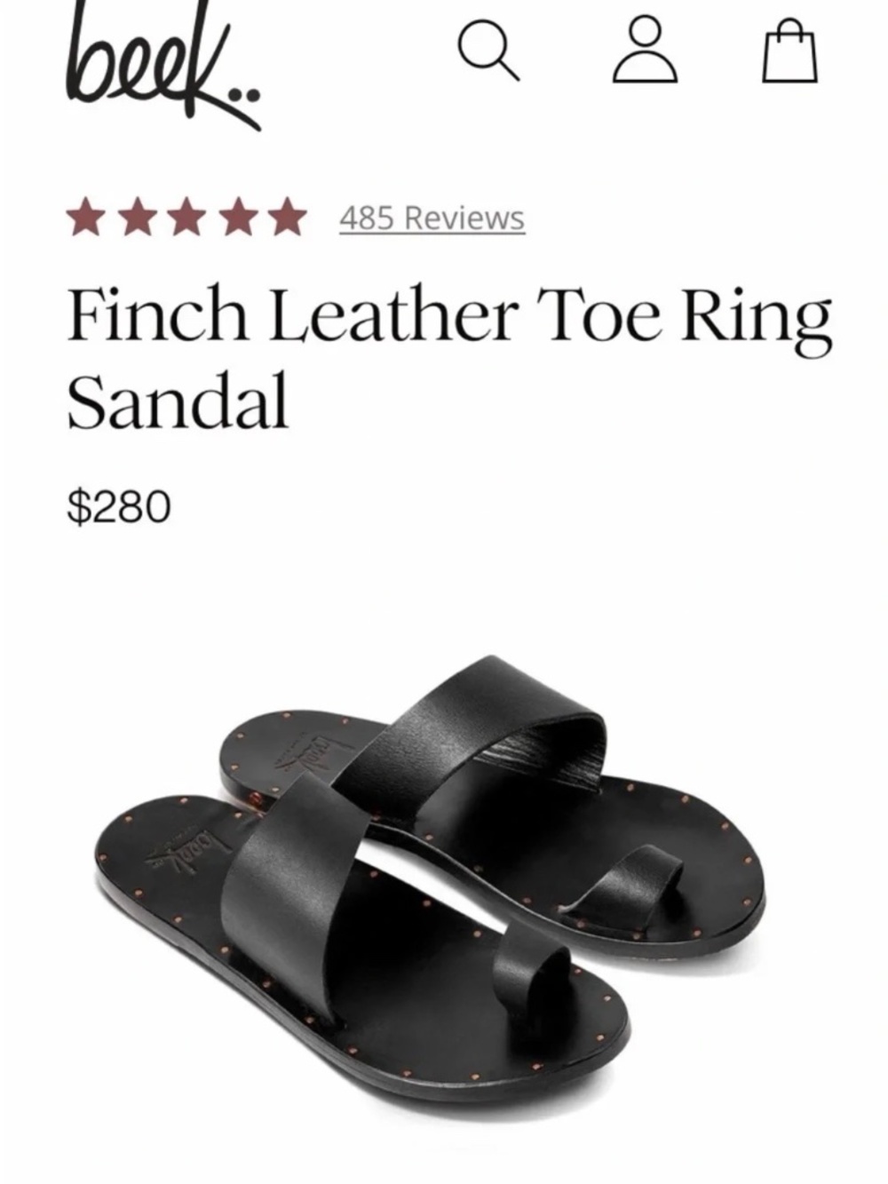 Beek Finch Leather Toe Ring Sandals